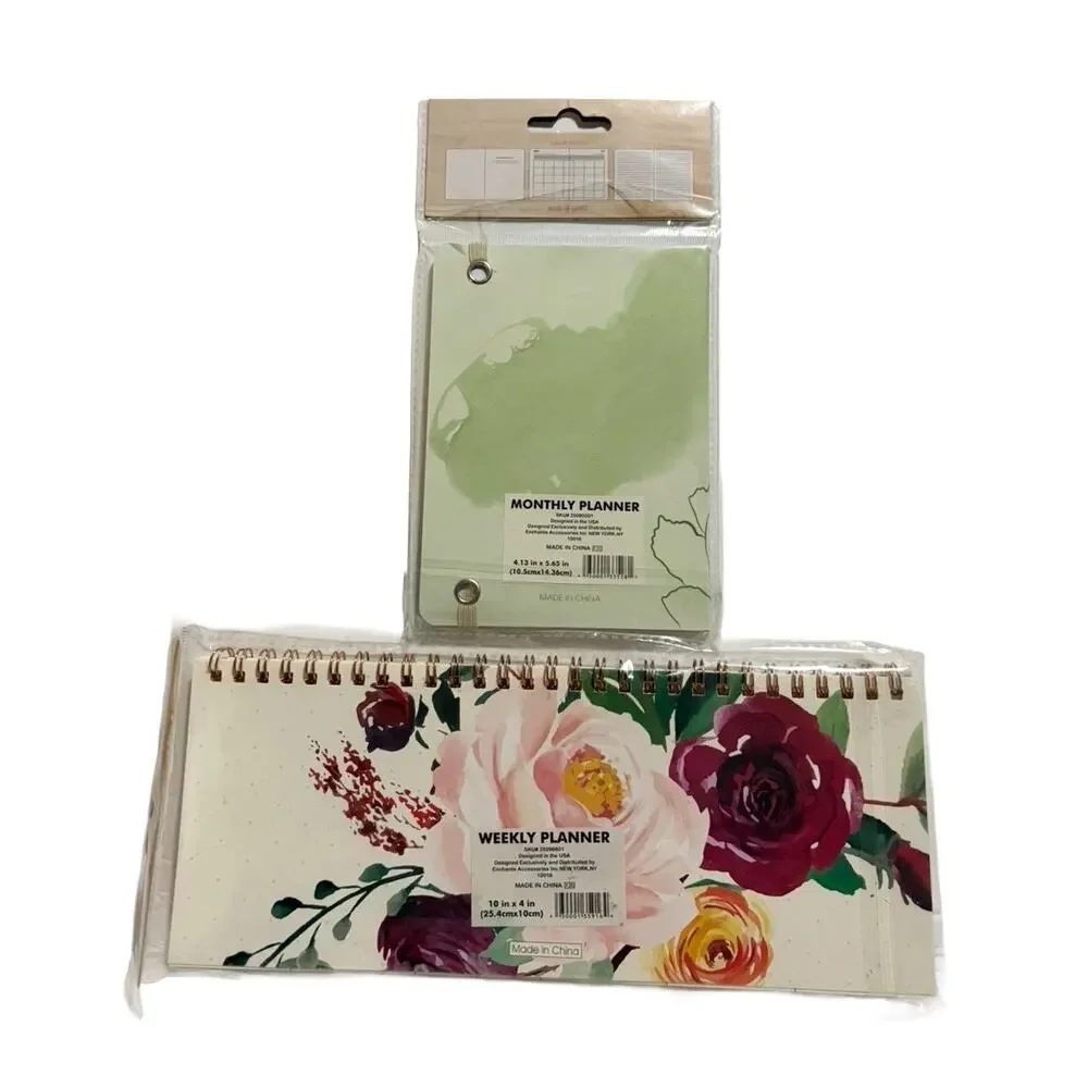 Enchanté Accessories Weekly & Monthly Planner Set Floral Undated New Sealed